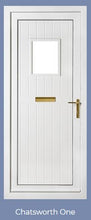Load image into Gallery viewer, Chartwell Green On White UPVC Front Door - Choice of panel designs