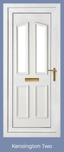 Load image into Gallery viewer, Golden Oak On White UPVC Front Door - Choice of panel designs