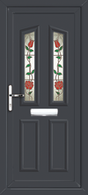 Load image into Gallery viewer, Anthracite Grey on White UPVC Front Door - Choice of panel designs