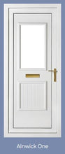 Load image into Gallery viewer, BLACK WOODGRAIN ON White UPVC Front Door - 100&#39;s Of Design Choices
