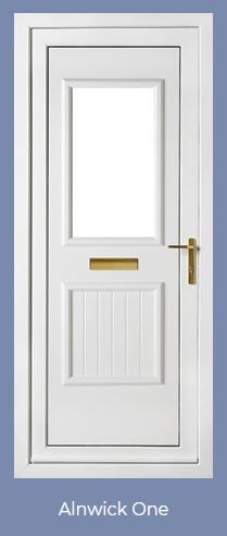 Rosewood On White UPVC Front Door - 100's Of Design Choices