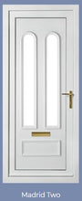 Load image into Gallery viewer, BLACK WOODGRAIN ON White UPVC Front Door - 100&#39;s Of Design Choices
