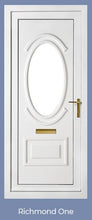 Load image into Gallery viewer, CREAM Woodgrain On White UPVC Front Door - 100&#39;s Of Design Choices
