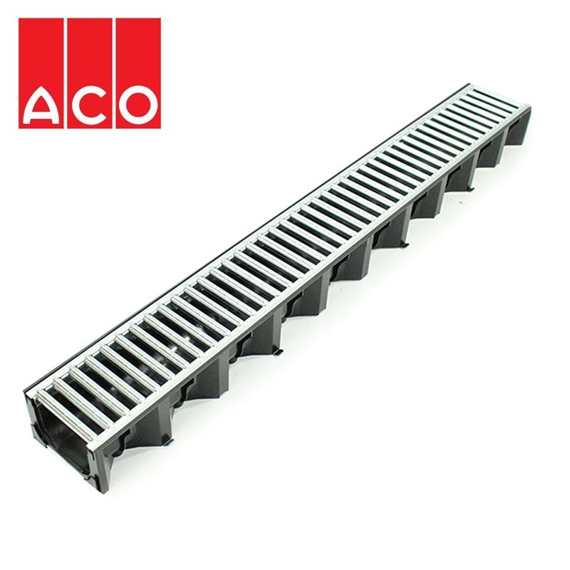 ACO Galvanised Steel Grate Drainage Channel 1m