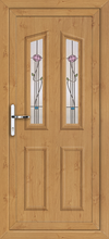 Load image into Gallery viewer, Golden Oak On White UPVC Front Door - 100&#39;s Of design Choices
