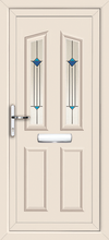 Load image into Gallery viewer, Cream Woodgrain UPVC Front Door - Choice of panel designs
