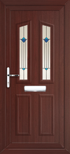 Load image into Gallery viewer, Rosewood On White UPVC Front Door - 100&#39;s Of Design Choices
