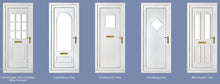 Load image into Gallery viewer, Rosewood On White UPVC Front Door - 100&#39;s Of Design Choices
